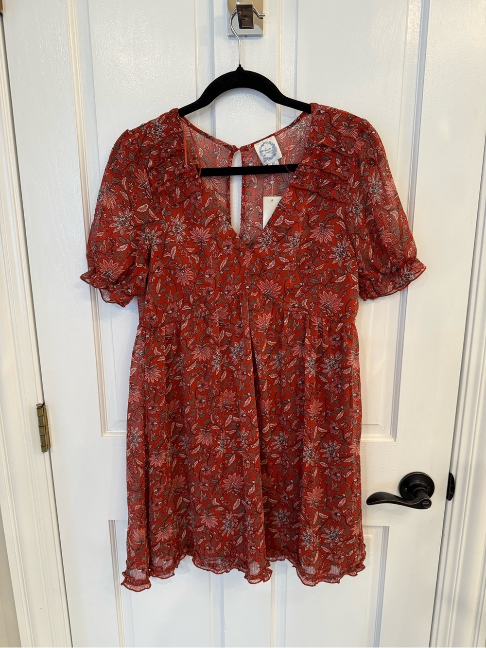 Francesca's Blue Rain Floral Dress NWT